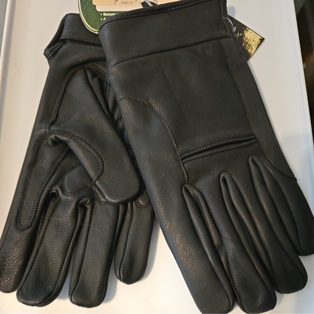 DS44-XL Black Motorcycle Biker Riding Full Finger Leather Gloves Cruiser Glove